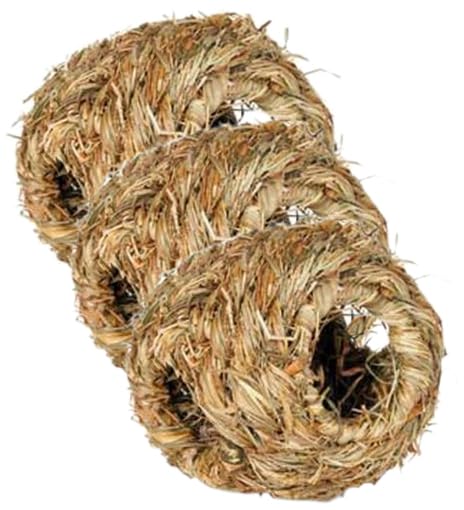 Prevue Hendryx 1093 Natures Hideaway Grass Ball Toy Small Black 4 Pack of 3