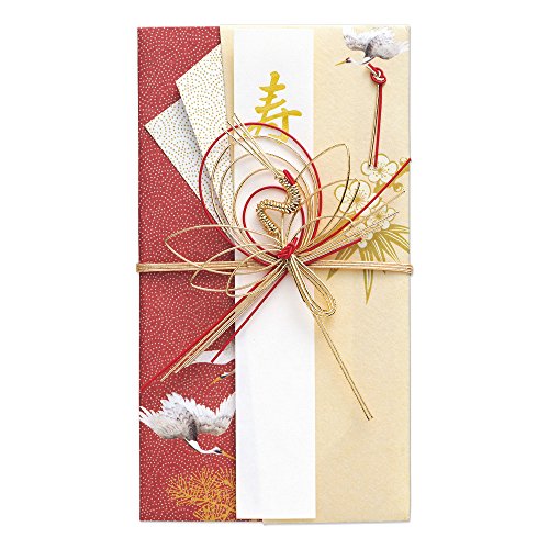 マルアイ 祝儀袋 結婚式 デザイン 和風 鶴コレクション 優 赤 5枚 キ-637R×5P