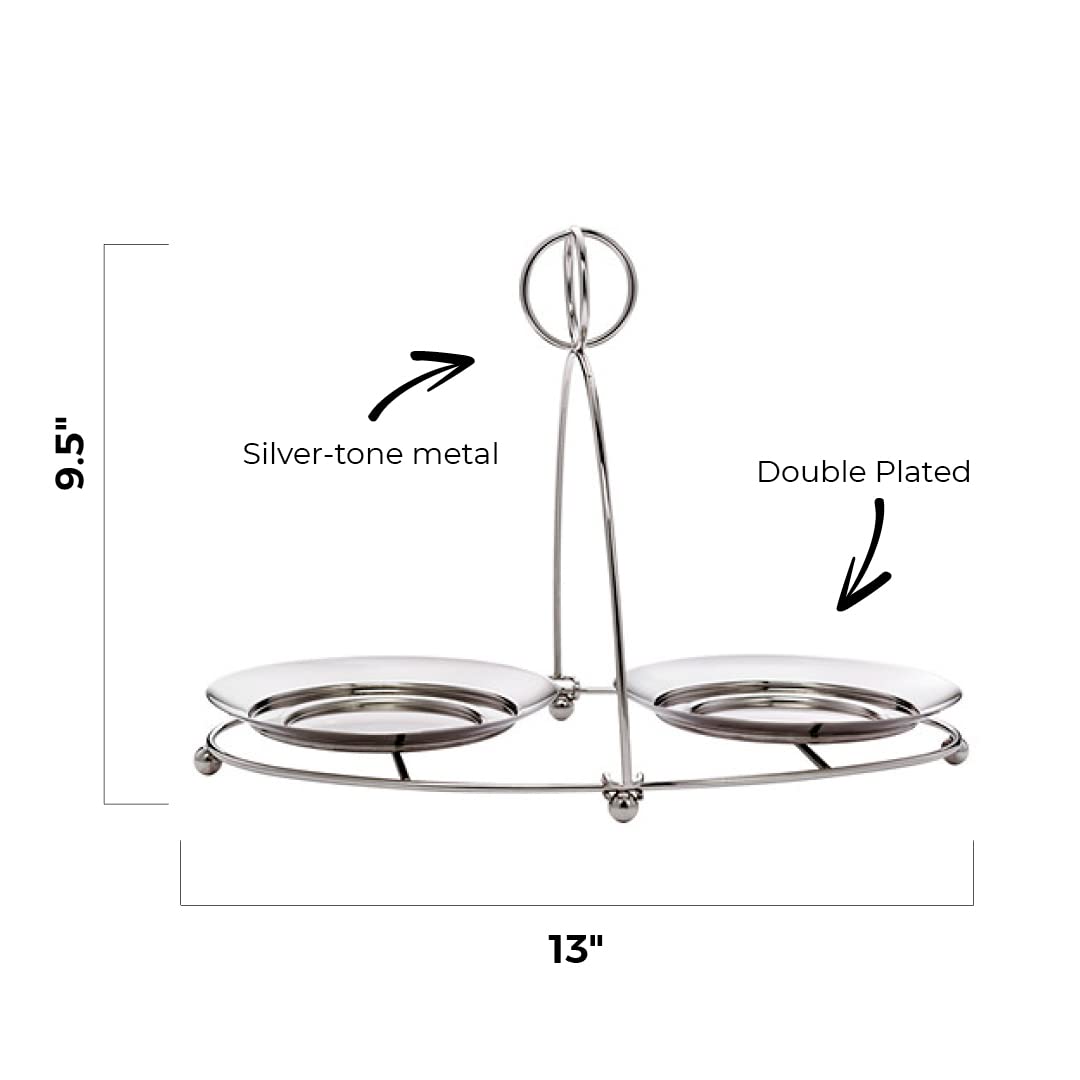 PartyLite Mix & Mingle Double Candle Jar Holder (Silver)