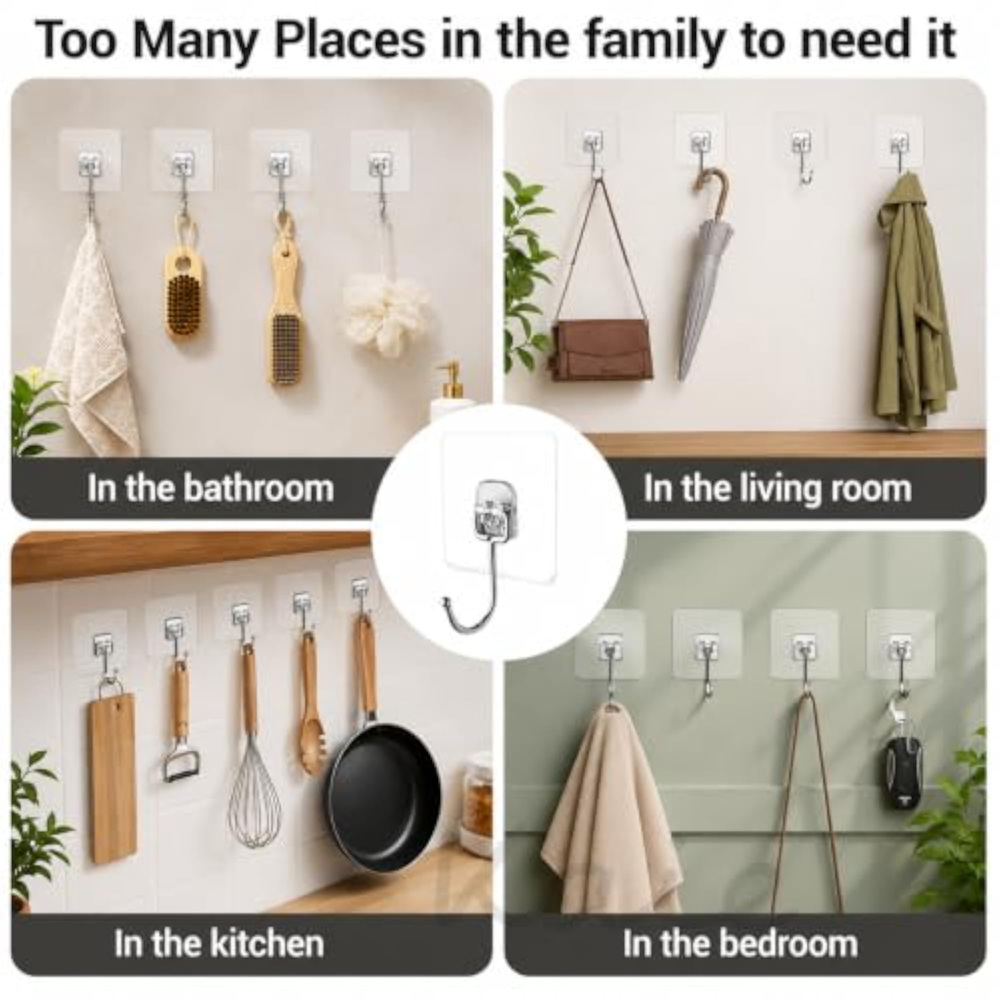 Self-Adhesive Heavy Duty Wall Hooks
