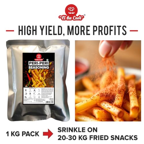 Image of EL The Cook Peri Peri Powder Masala Seasoning 1 kg for Chefs | HORECA Smoked Paprika & Herb Blend | Sprinkle on Fries, Pasta, Snacks, Chicken | Veg, FSSAI Certified 1 KG