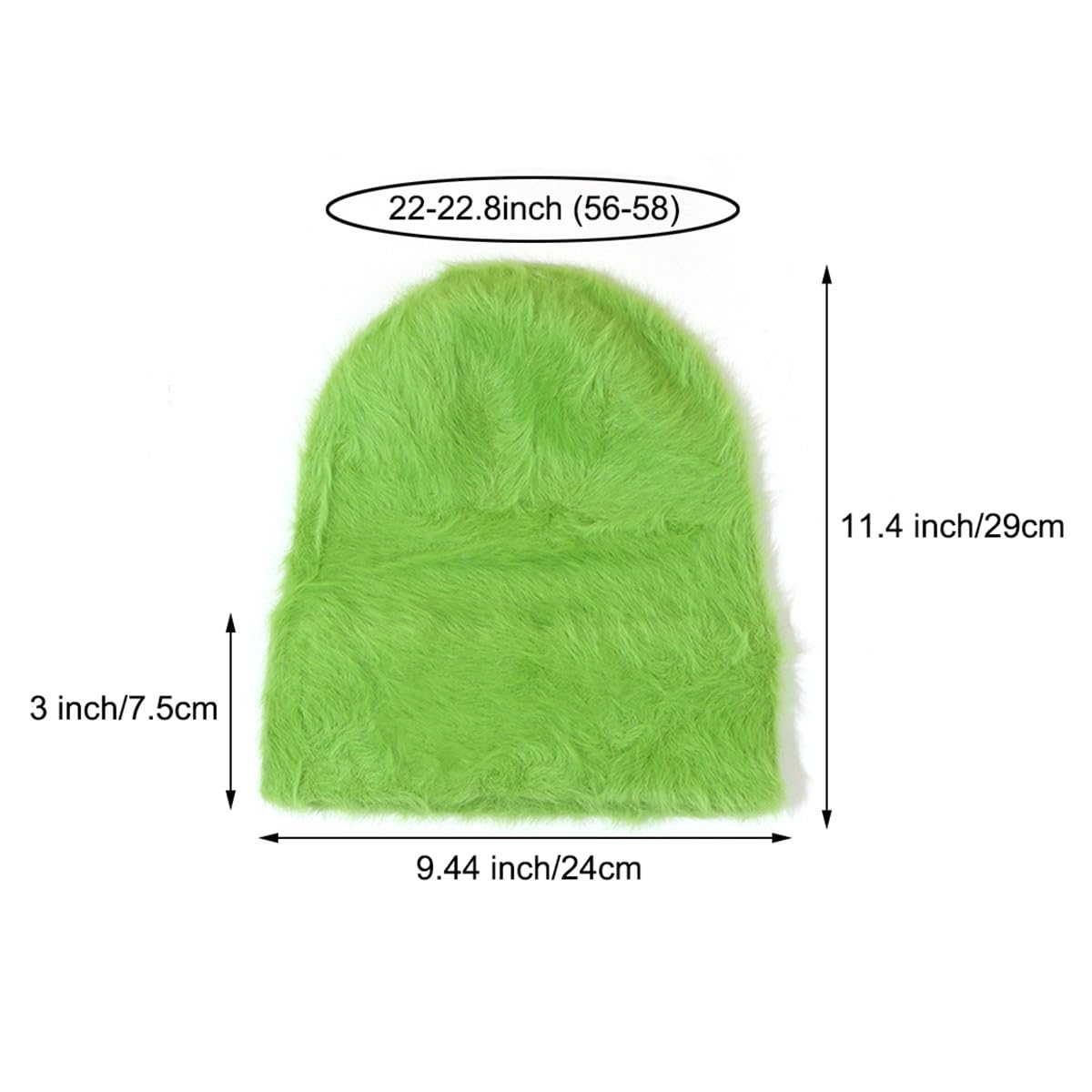 Gorro de piel sintética para hombres y mujeres, gorro de punto cálido de invierno suave y cálido, gorro de esquí, gorro de punto de calavera de esquí, gorro de invierno holgado, gorros unisex