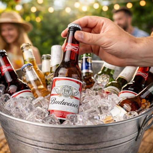 bar@drinkstuff Galvanised Steel Round Party Tub - Drinks Pail, Beer Cooler, Beer Bucket, Drinks Cooler - Image 5