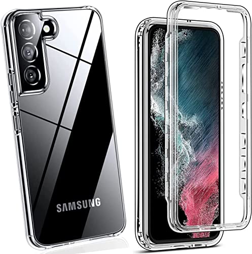 NWNK13 For Samsung Galaxy A05s Case Crystal Clear Slim Fit Front & Back 360° Case Built-in Screen Protector Transparent Full Body Silicone Gel Mobile Phone Cover for Samsung A05s (Clear)