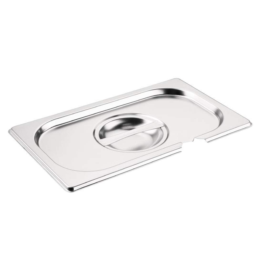 Vogue Stainless Steel 1/4 Gastronorm Notched Lid - Food Container Cover for Catering, Buffets, Restaurants CB174