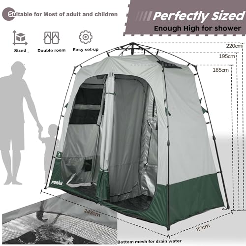 Porayhut Deluxe 2-Room Shower Tent
