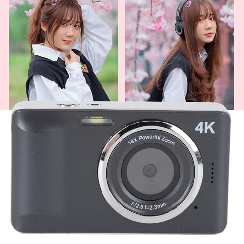 Cámara digital compacta 4K 64MP con zoom 18X y batería recargable miniatura 5