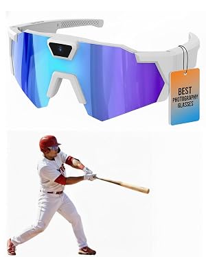 POV Glasses 4K Baseball Glasses with Camera Smart Camera Glasse for Men Women Sunglasses with Cameras