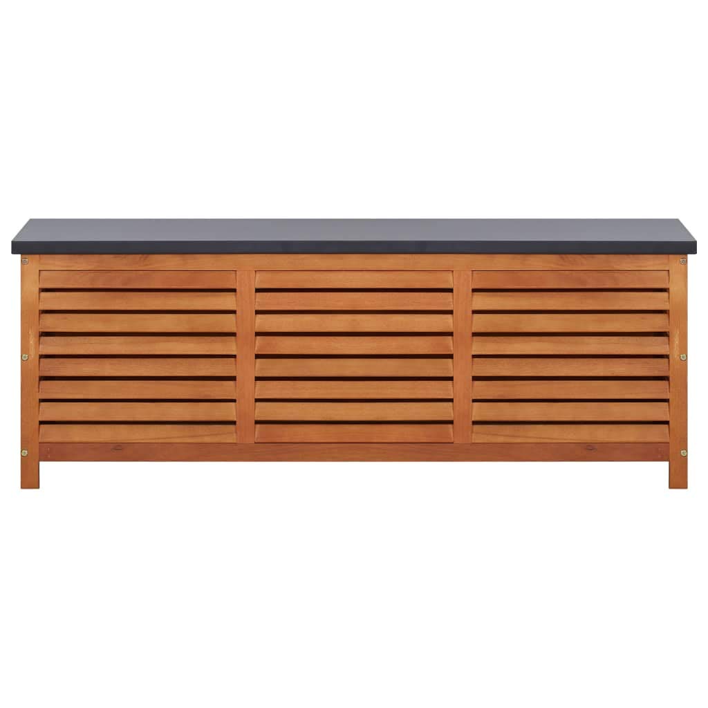 MOONAIRY Gartenbox, Gartentruhe, Auflagenbox, Kissenbox, Gartenkiste, Aufbewahrungsbox, Gartenauflagenbox, Gartenmöbel, 150x50x55 cm Eukalyptus Massivholz Garten