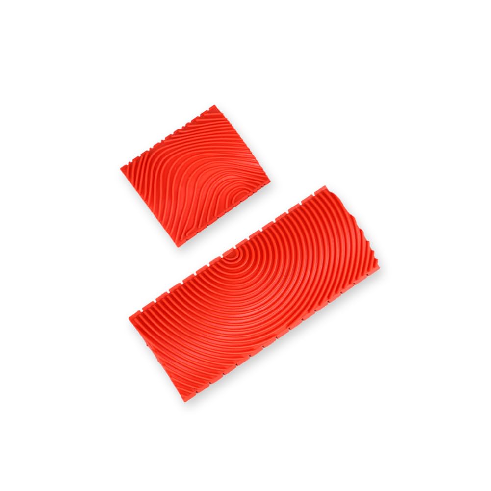 Wood Graining Painting Tool, 2 PCS Rubber Empaistic Wood Grain Tool Set for DIY Wall Art and Decoration,7.4/15 cm