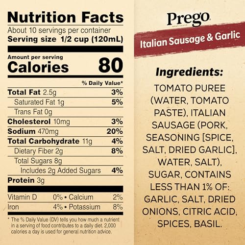 Image of Prego Italian Sausage and Garlic Meat Sauce, 44 oz Jar