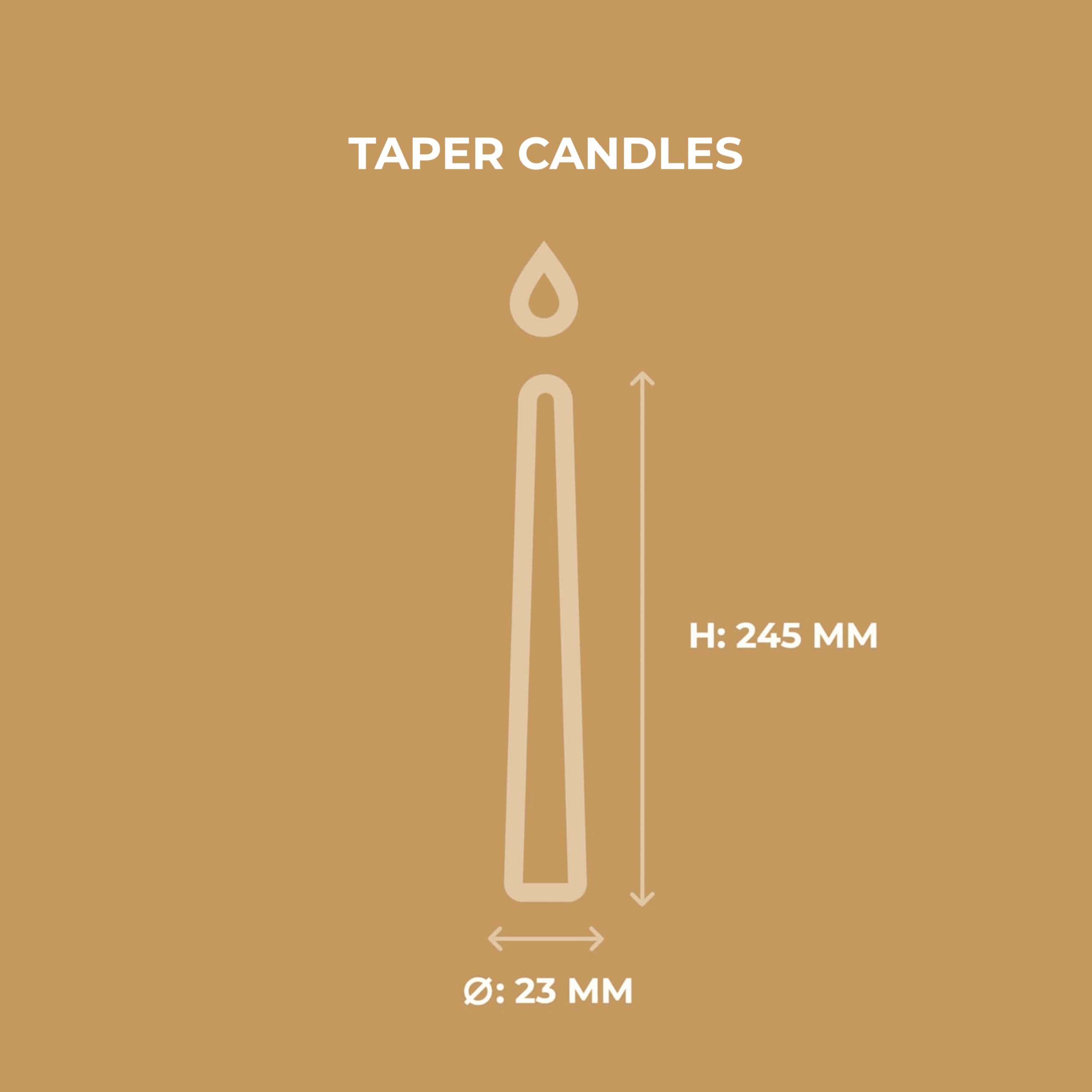 Horeca Candles Świece stożkowe w kolorze kości słoniowej, 25 cm (wys.) – zestaw 100 bezzapachowych świec obiadowych, czas palenia 7,5 godziny, bezdymne, bezduszne