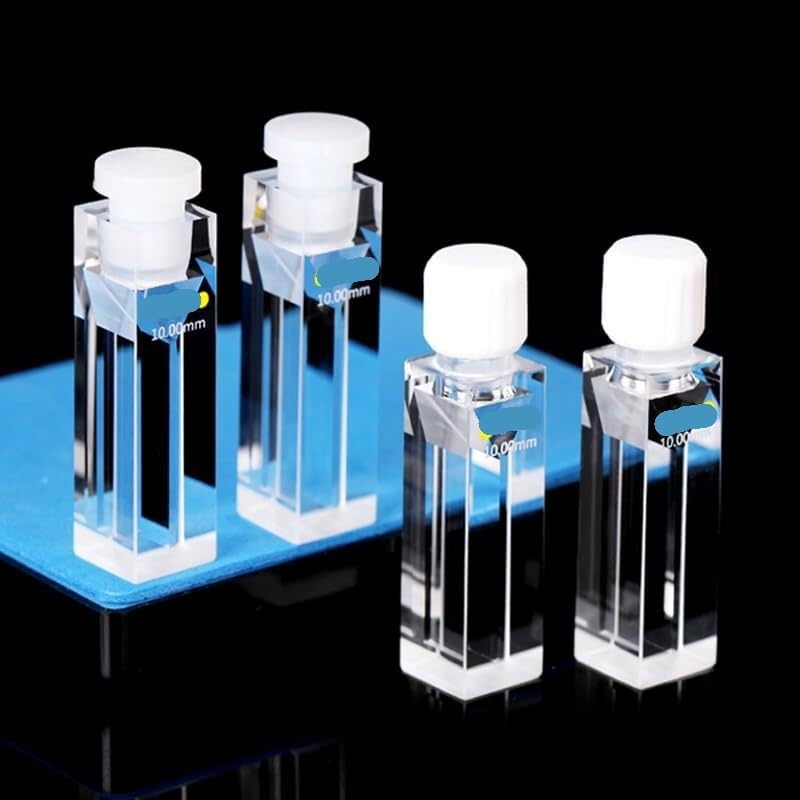 1pcs Quartz Cell with Stopper - 350µL Volume, 10mm Path Length, 200nm-2500nm Wavelength Range((01) Stopper)
