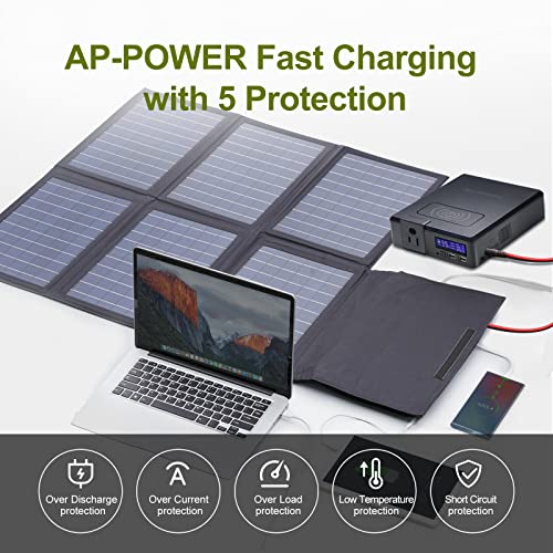ALLPOWERS Foldable 60W Solar Panel Charger - Waterproof Portable Panel with 18V DC, 60W USB-C and USB-A Outputs for Laptops, Cell Phones, Solar Generators and 12V Batteries - Image 6