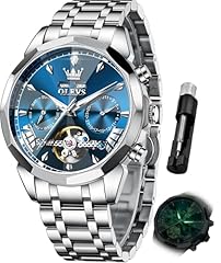 G6619: Silver band & Blue dial