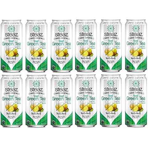 Steaz Organic Zero Calorie Half Iced Green Tea & Half Lemonade, 16 OZ (Pack of 12) Cover