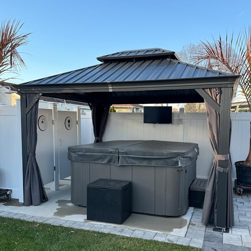 PURPLE LEAF Pavillon 3x3.65m Grau mit Stahldach