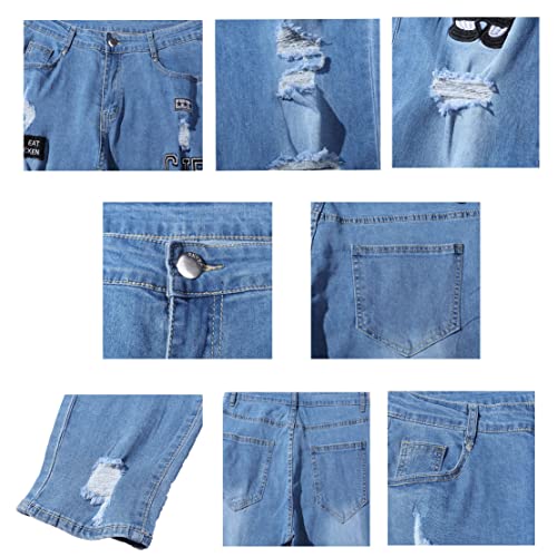 ZCFXJiTuanYZ Men's high-end Slim-Fitting Ripped Leg Pants Fashion Jeans Men,NO.14