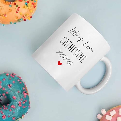 Miniatura 3 de Taza de café blanca personalizada del mundo con el mejor papá abuelo, 11 onzas, 15 onzas, taza de viaje con texto en inglés "Lots Of Love Papa",