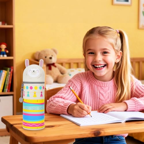 LVZONGXIN Kawaii Federmäppchen LAMA, 2-in-1 Weiche Silikontasche - Tischstifthalter, Reißverschluss, Silikon, Stiftetasche Buntstifte Marker, H 18,5 cm