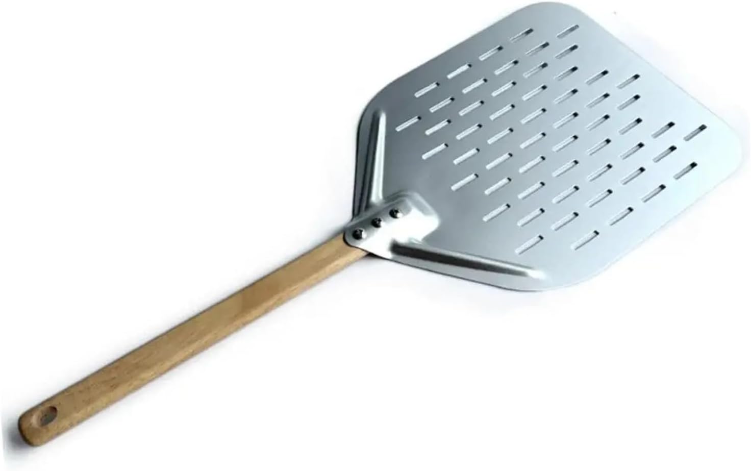 Detachable Handle Pizza Paddle Hollowing Out Pizza Shovel Aluminium Alloy Wooden Handle Pizza Peel Kitchen Supply