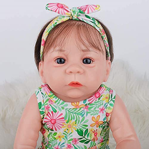 MWKL 50cm Reborn Puppe Vollsilikon Körper Wiedergeburt Puppe Nette 20 Zoll Lebensechte Realistische Badebare Reborn… – Bild 5