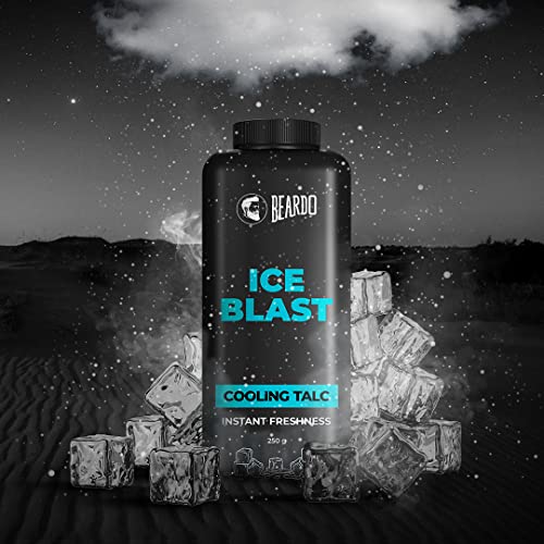 Image of Beardo Ice Blast Talc powder for men | INSTANT ICY COOLING Talcum Powder Men | Combat heat with Menthol 250g