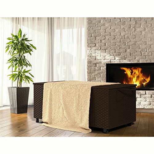 HLJMAQ Auflagenbox Kissenbox Gartenbox Gartentruhe Aufbewahrungsbox Braun – Bild 4