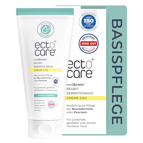 ectocare® Basispflege Creme mit 3,5% Ectoin 200ml | Bei Dermatitis, Neurodermitis & Schuppenflechte | Lindert trockene, gereizte und juckende Haut ohne Kortison | Medizinprodukt für Kinder und Babys