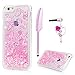 ZSTVIVA Case Cover Replacement for iPhone 6, iPhone 6S, Cute Unicorn Glitter Liquid Cover Protective Bumper Defender Skin for Pink Quicksand Bling Sparkle Shiny Flowing Love Heart TPU Layer Case