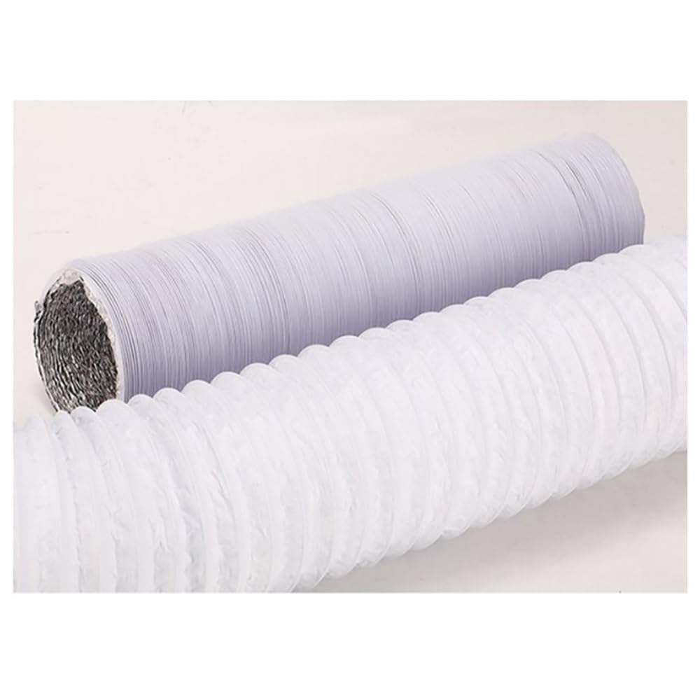 1pc Flexible White PVC Aluminum Foil Exhaust Pipe - 160mm Diameter Gases Ventilation Hose for HVAC, Dryer, and Greenhouses