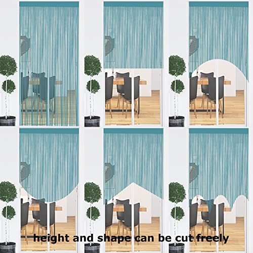 Taiyuhomes String Door Curtains Fly Screen Curtain For Window Decorations Living Room Doorways Crystal Plain Tassel (Blue2 - Image 4