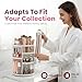 Masirs 360 Rotating Makeup Organizer - Adjustable Shelf Height and Fully Rotatable. The Perfect Cosmetic Organizer for Bedroom Dresser or Vanity Countertop. (White)