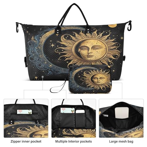 Kigai Sun and Moon Duffle Bag Versatile Travel Duffel for Men and Women, Carry On for Weekend or Overnight Stay2