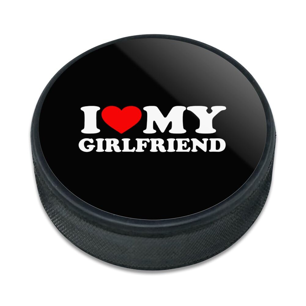 GRAPHICS & MORE I Heart My Girlfriend Ice Hockey Puck