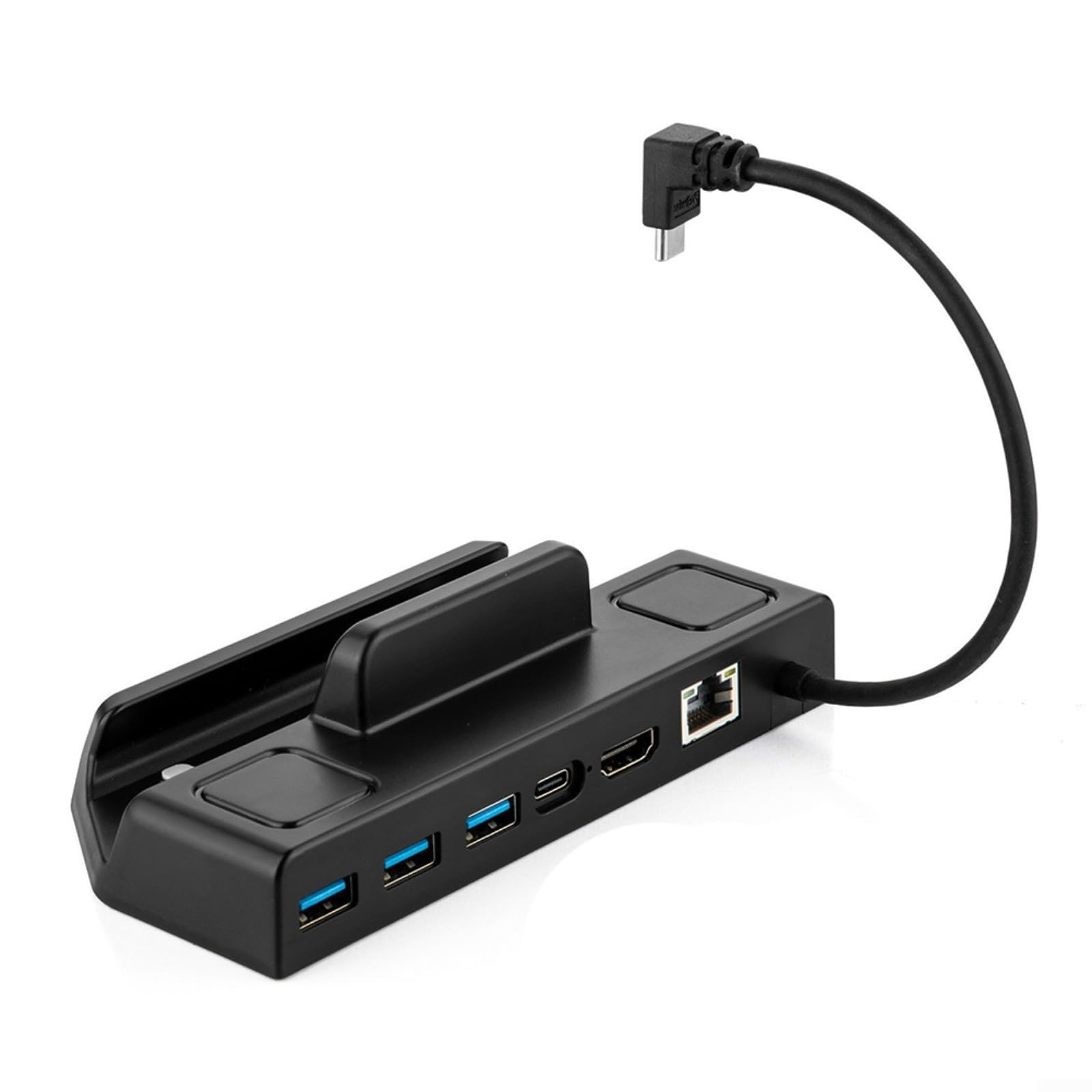 Docking station Gigabit Ethernet 4K60 per Steam Deck e per ROG, Hub di ricarica rapida con design ABS compatto 15x75x4cm per una configurazione di gioco coinvolgente nera
