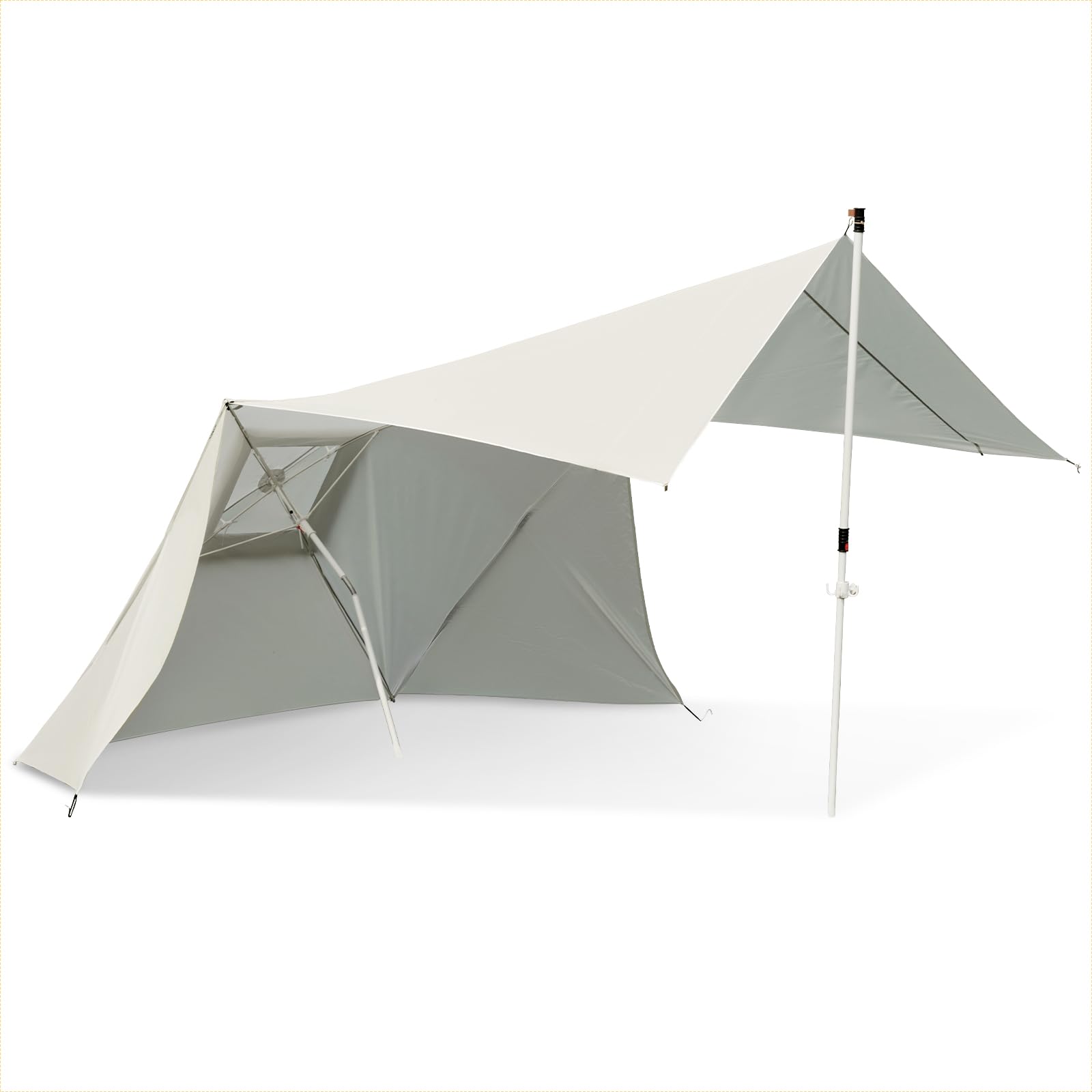KingCamp Beach Umbrella, 2-in-1 Sun Shade 6x6 FT Windproof& Easy Set Up Sun Shelter with Stability Poles for Camping Trips, Picnics& Backyard