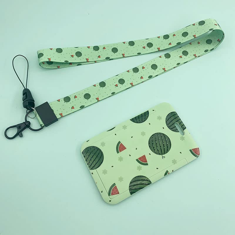 Cordón de Insignia, Tarjetero para cordón, 4 Uds. Fundas de identificación con patrón de Aguacate Verde, Tarjetero for Trabajo, Personal de la Empresa, cordón for empleados, Cubiertas for Tarjetas de
