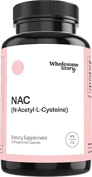 Wholesome Story NAC Supplement N-Acetyl-L-Cysteine 600 mg | Liver, Lung & Fertility Support | 120 Capsules | 120 Serving Supply
