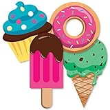 Big Dot of Happiness Sweet Shoppe - Donut, Ice Cream and Cupcake Decorations DIY Candy and Bakery Birthday Party or Baby Shower Essentials - Set of 20