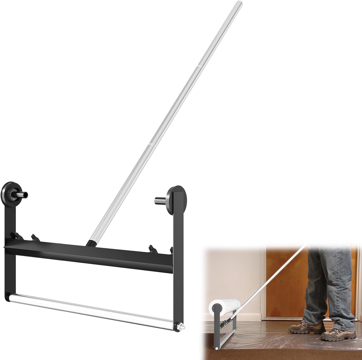 Carpet Protection Film Applicator, Adjustable Width, for Carpet Shield 24/36”, Fit 2/3” Core, Modular Design, Durable, for Laying Film on Carpets, Homes for Sale, and Renovated Homes' Flooring