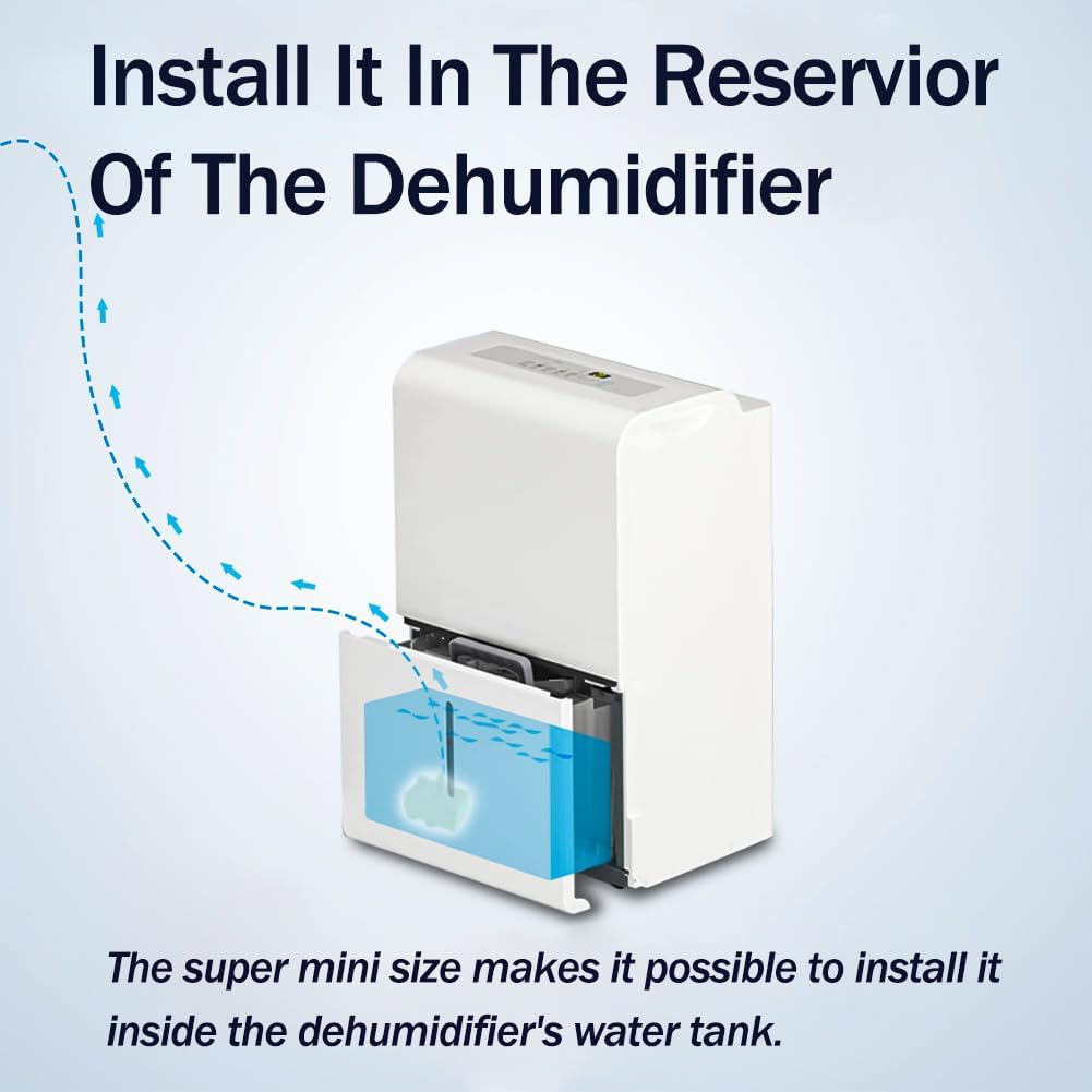 Automatic Small Sump Pump with Water Sensor, 8 FT Lift 70 GPH 115V/230V Mini Condensate Pump with Float Switch, Water Removal for Dehumidifier, Air Conditioner, Ice Maker, Basement, Auto On Off