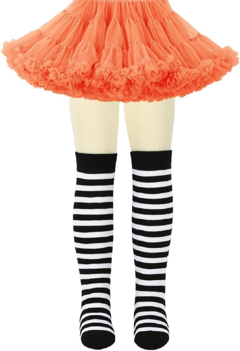 Long Socks Kids Girls Knee High Leg Warmer Striped Size 6-10 - Image 4