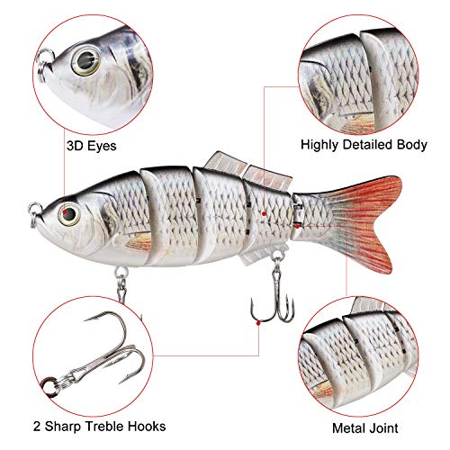 TRUSCEND Fishing Lures Saltwater Freshwater Metal Jointed swimbaits Hard Lures Big Fish Lures Fishing Tackle Kits Lifelike … - Thumbnail 6