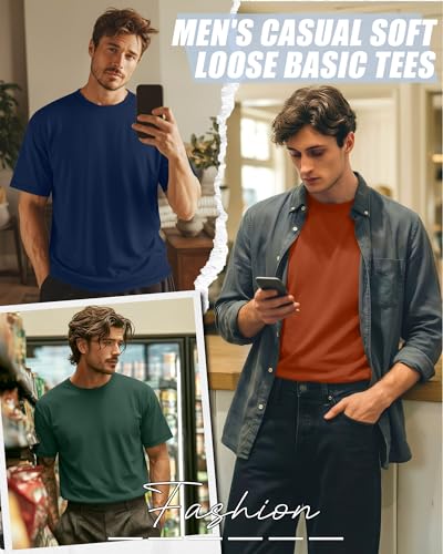 Image of Neer 3 Pack Big and Tall T-Shirts for Men L-7xl Tops | Large Casual Stretch Workout Tees, Short Sleeve Crewneck Oversized Shirts, Classic Summer Outfits, Comfy Basic Loose Clothes