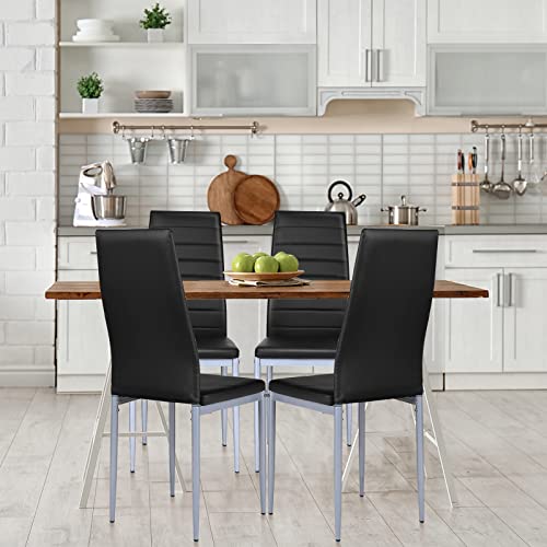 image for Giantex Set of 4 Dining Chairs with High Backrest, Kitchen Chair with 