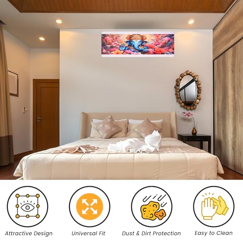 Image of Printed Split Ac Cover Indoor Unit For 1.5 Ton Capacity AC, Inner Unit Ac Cover, All Weather Cover /Attractive Digital Prints /Dustproof /Silken water-resistant Split Ac Cover (Multi Blue)