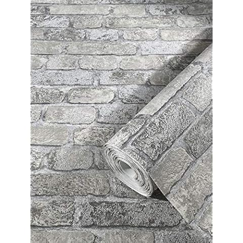 Marburg 3D Grey Brick Effect Wallpaper Cover