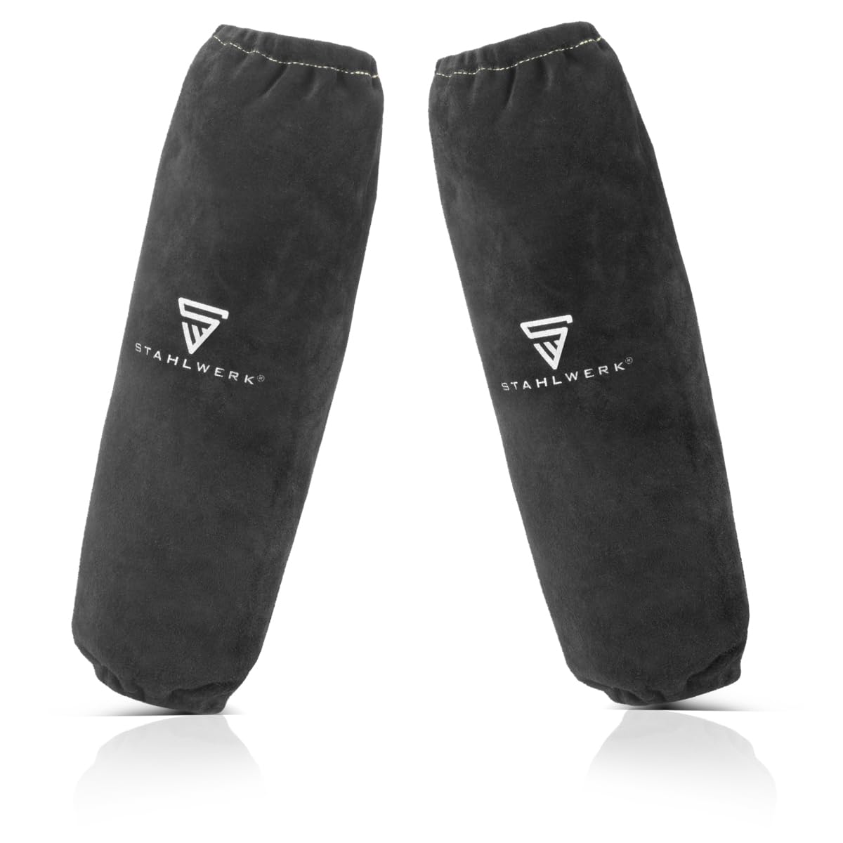 STAHLWERK Manches pour soudeurs | Manchettes pour soudeurs | Manchettes de protection pour soudeurs | Vêtements de protection pour soudeurs avec ceinture élastique en cuir croûte de haute qualité
