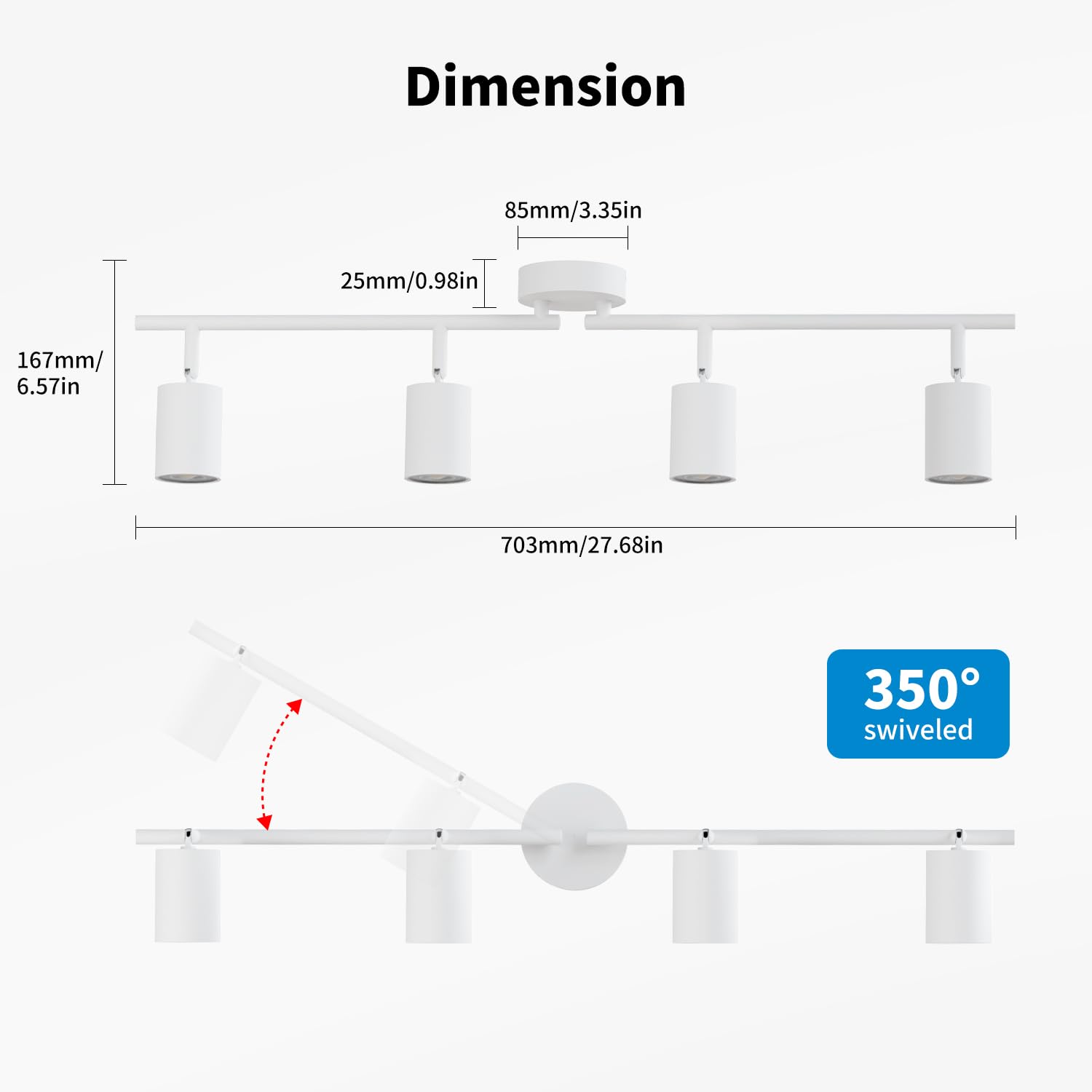 LVWIT White Ceiling Light - Image 4